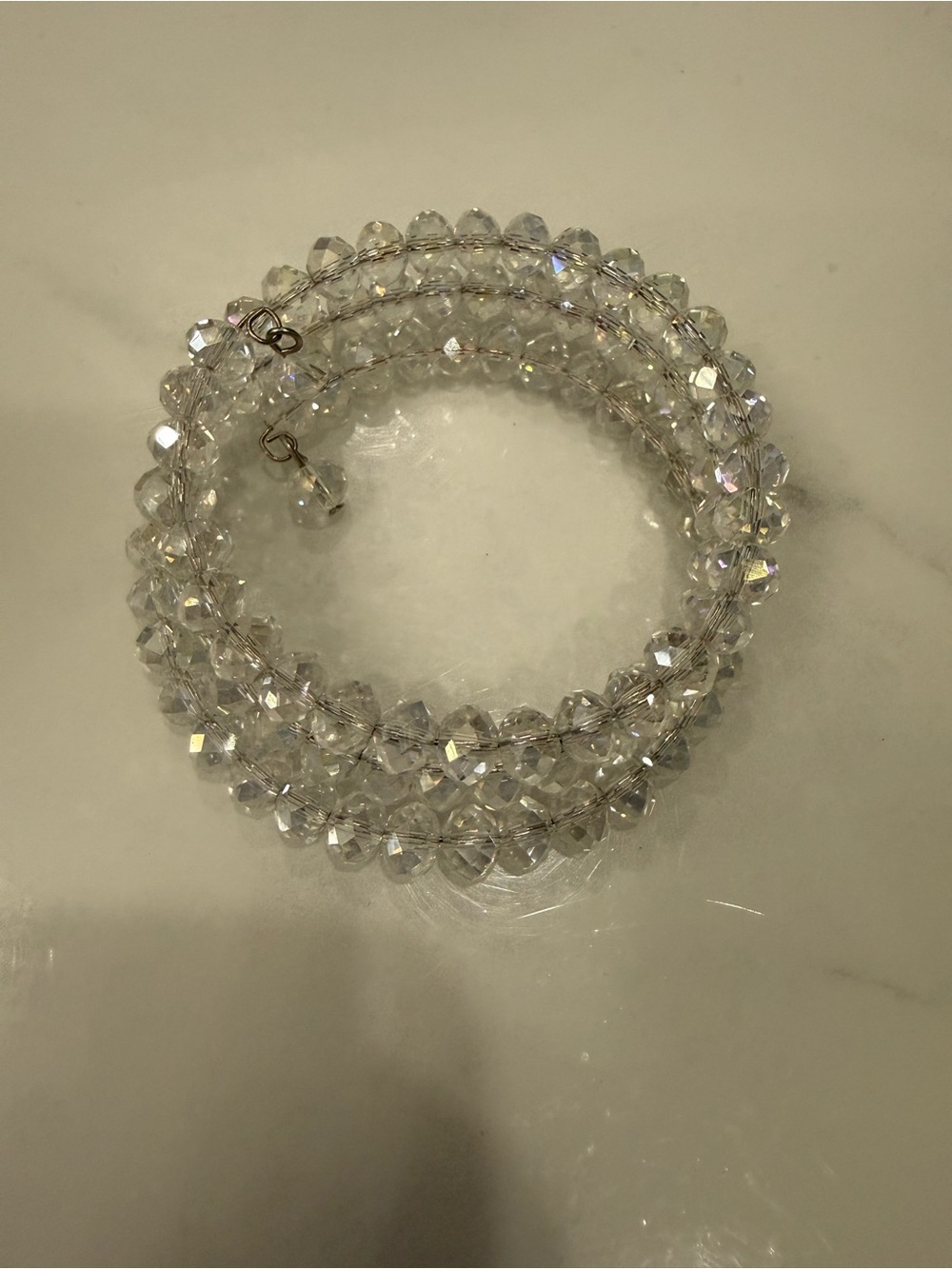 Crystal Bead Wrap Bracelet - Clear